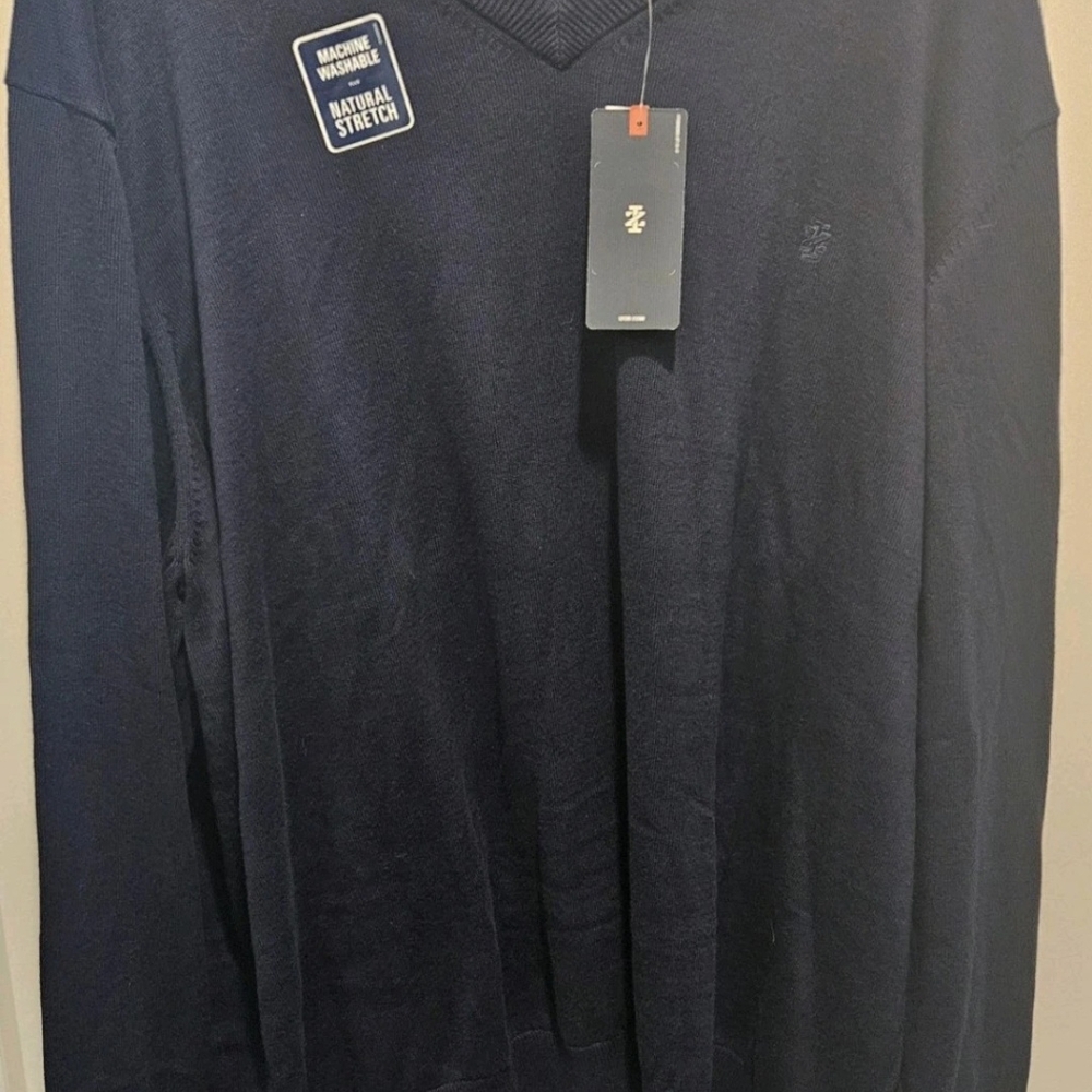 IZOD NWT SIZE 2XL big and tall stretch V neck Sweater  BLUE MSRP 70$ LLXXL3
